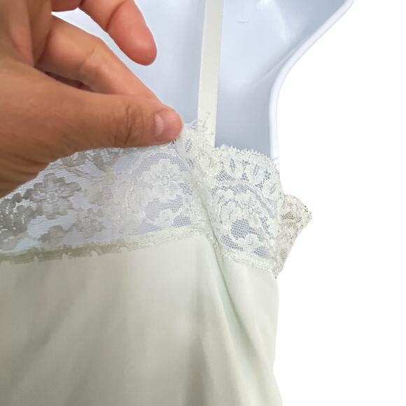 VTG 1960s Hollywood Vassarette Pale Green Lace Nylon Slip Dress Sz 36 S - Picture 7 of 10